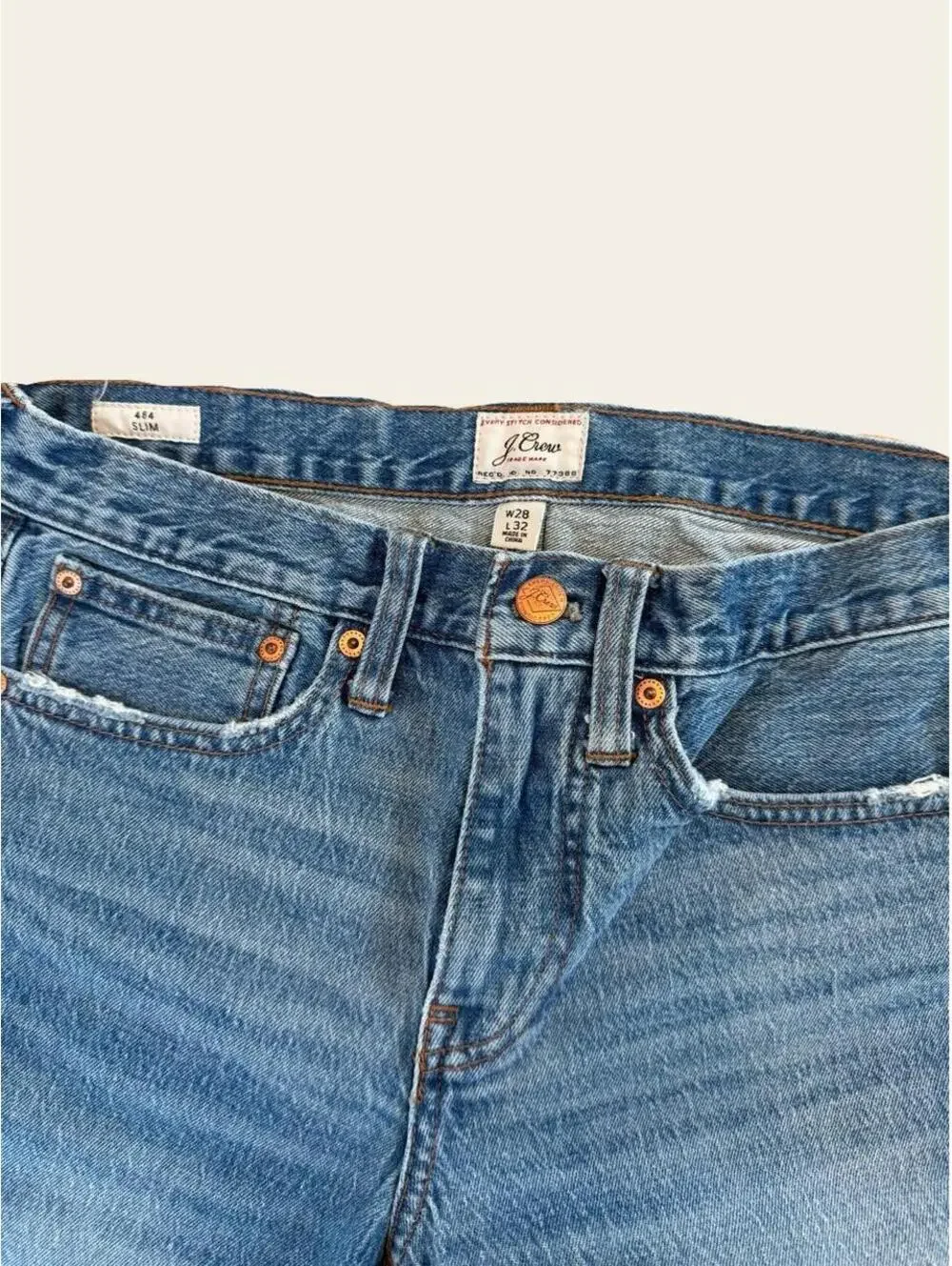 J.Crew Men's Slim Straight Blue Denim Jeans Size 28x32